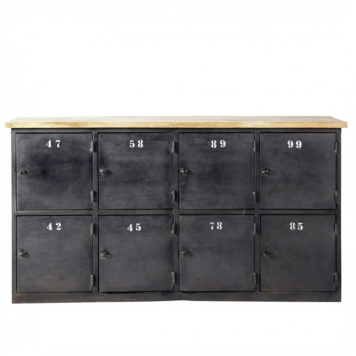 Комод в стиле Лофт с 8-ю дверцами Industrial Rust Eight Chest Черный Комод в стиле Лофт с 8-ю дверцами Industrial Rust Eight Chest Черный в Костроме | Loft Concept
