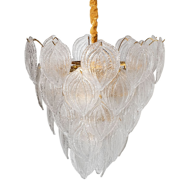 Люстра Textured Glass Chandelier Petal 10 Глянцевое золото Люстра Textured Glass Chandelier Petal 10 Глянцевое золото в Костроме | Loft Concept