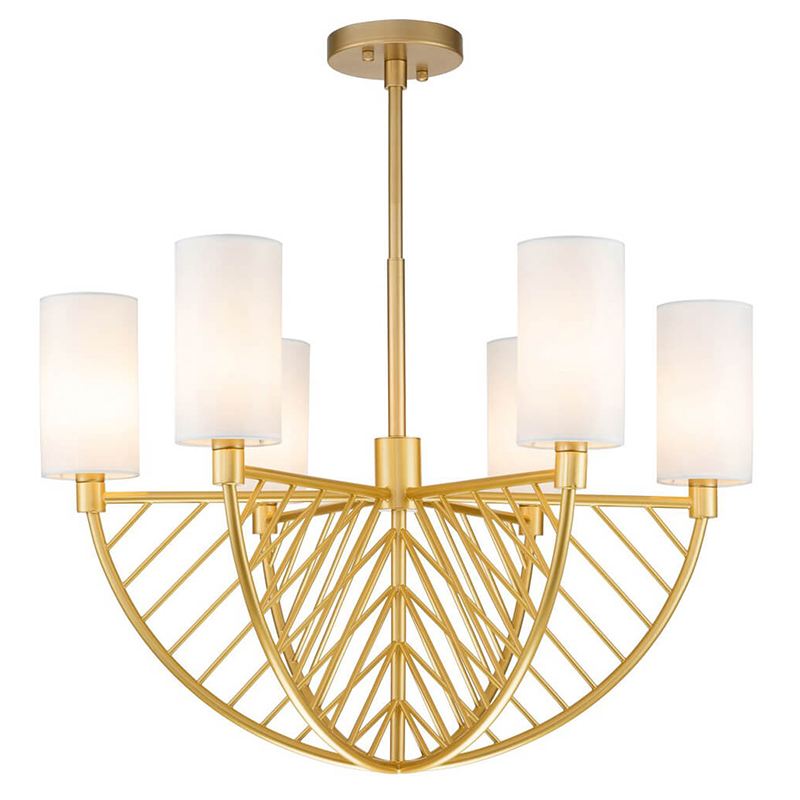 Люстра Arch Lattice Chandelier 6 матовое золото Белый Люстра Arch Lattice Chandelier 6 матовое золото Белый в Костроме | Loft Concept