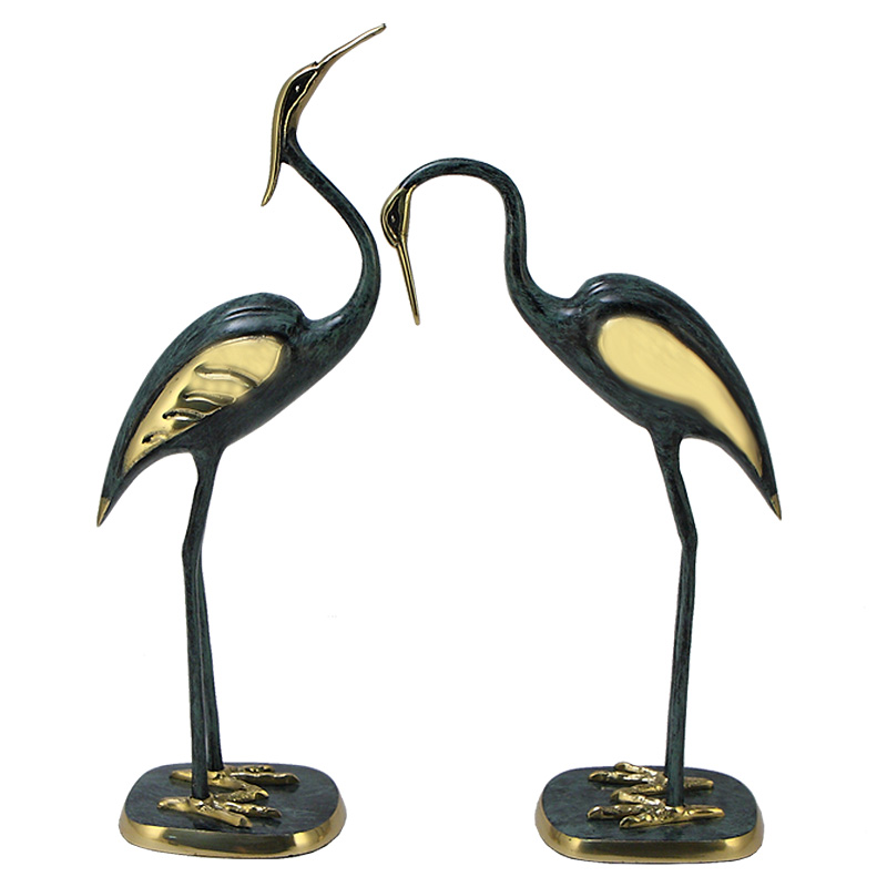 Статуэтка бронзовая пара Журавли синие Bronze Birds Бронза Синий Статуэтка бронзовая пара Журавли синие Bronze Birds Бронза Синий в Костроме | Loft Concept