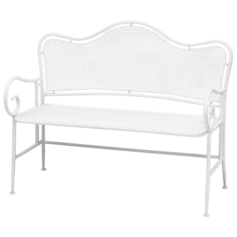 Скамья белая в стиле прованс Miah Bench White Белый Скамья белая в стиле прованс Miah Bench White Белый в Костроме | Loft Concept