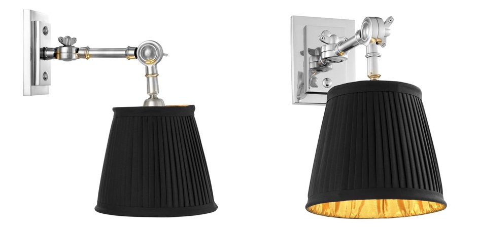 Бра Wall Lamp Wentworth Single Nickel+Black Бра Wall Lamp Wentworth Single Nickel+Black - Loft-Concept в Костроме