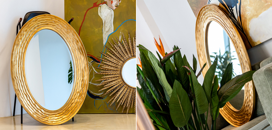 Зеркало Golden Waves Oval Mirror Зеркало Golden Waves Oval Mirror - Loft-Concept в Костроме