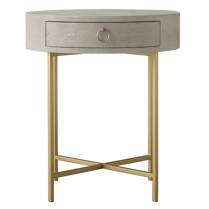 Gaston Stingray Round Gray Side Table Приставной стол серый скат Золотой Серый Gaston Stingray Round Gray Side Table Приставной стол серый скат Золотой Серый в Костроме | Loft Concept