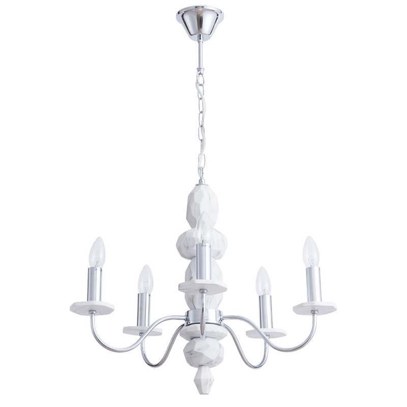 Люстра Marcela Chandelier Белый Хром Люстра Marcela Chandelier Белый Хром в Костроме | Loft Concept