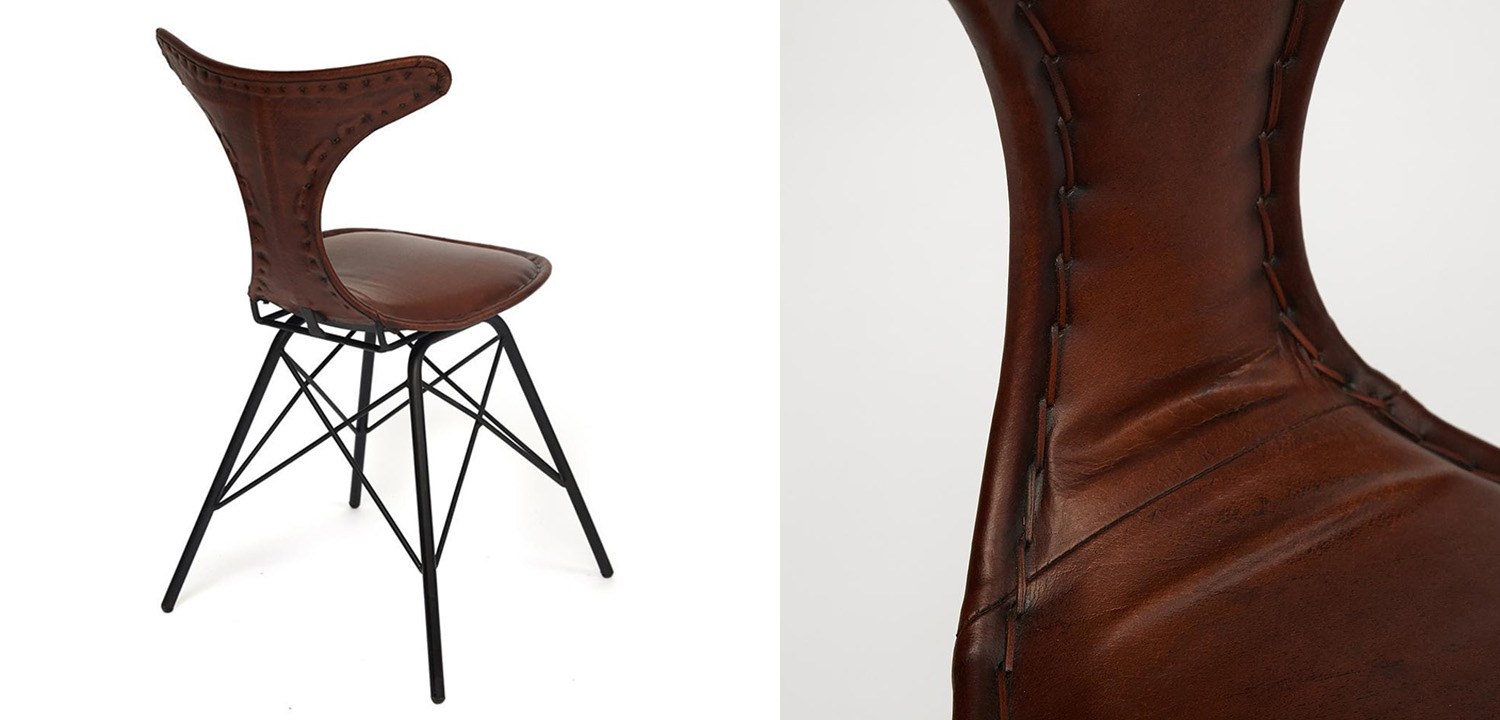 Стул Buffalo Leather Industrial Chair - фото