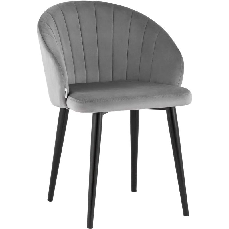 Стул Balsari Chair Светло-Серый Велюр Светло-серый Черный Стул Balsari Chair Светло-Серый Велюр Светло-серый Черный в Костроме | Loft Concept