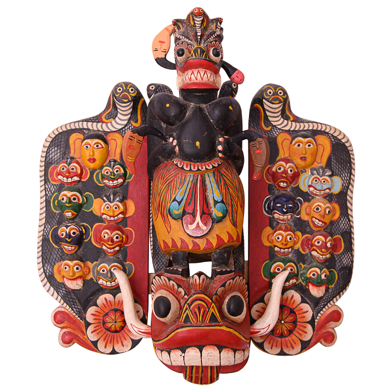Маска "Sanniya" Medicine Demon Шри-Ланка Мульти Черный Красный Маска "Sanniya" Medicine Demon Шри-Ланка Мульти Черный Красный в Костроме | Loft Concept