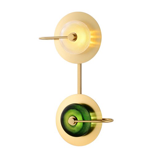 Бра Green Disk Double Зеленый Латунь Прозрачное Стекло Бра Green Disk Double Зеленый Латунь Прозрачное Стекло в Костроме | Loft Concept