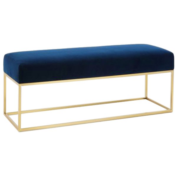 Банкетка Accent Velvet Large Золотой Синий Банкетка Accent Velvet Large Золотой Синий в Костроме | Loft Concept