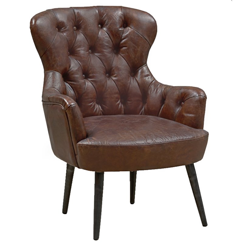 Кресло AEKERMAN CLUB CHAIR Коричневый Черный Кресло AEKERMAN CLUB CHAIR Коричневый Черный в Костроме | Loft Concept