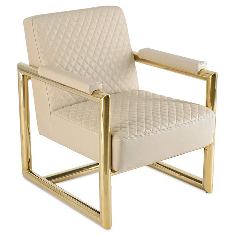 Кресло Gautselin Armchair cappuccino Бежевый Глянцевое золото Кресло Gautselin Armchair cappuccino Бежевый Глянцевое золото в Костроме | Loft Concept