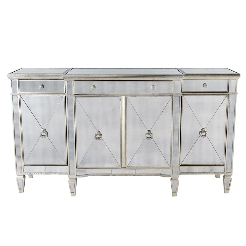 Комод зеркальный Celso Mirrored Chest of drawers 3 ящика и 4 дверцы Зеркало Комод зеркальный Celso Mirrored Chest of drawers 3 ящика и 4 дверцы Зеркало в Костроме | Loft Concept