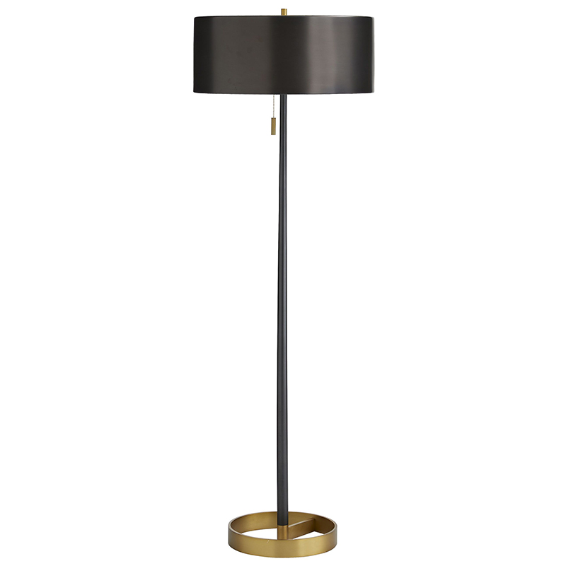 Торшер Arteriors VIOLETTA FLOOR LAMP Black Латунь Черный в Костроме | Loft Concept 