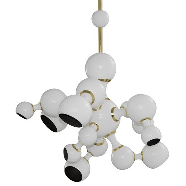 Люстра Atomic Suspension white Delightfull Золотой Белый Люстра Atomic Suspension white Delightfull Золотой Белый в Костроме | Loft Concept