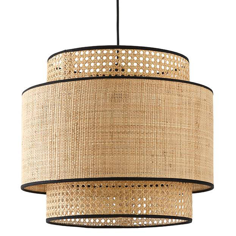 Подвесной светильник Ottar Dual Wicker beige black Бежевый Черный Подвесной светильник Ottar Dual Wicker beige black Бежевый Черный в Костроме | Loft Concept