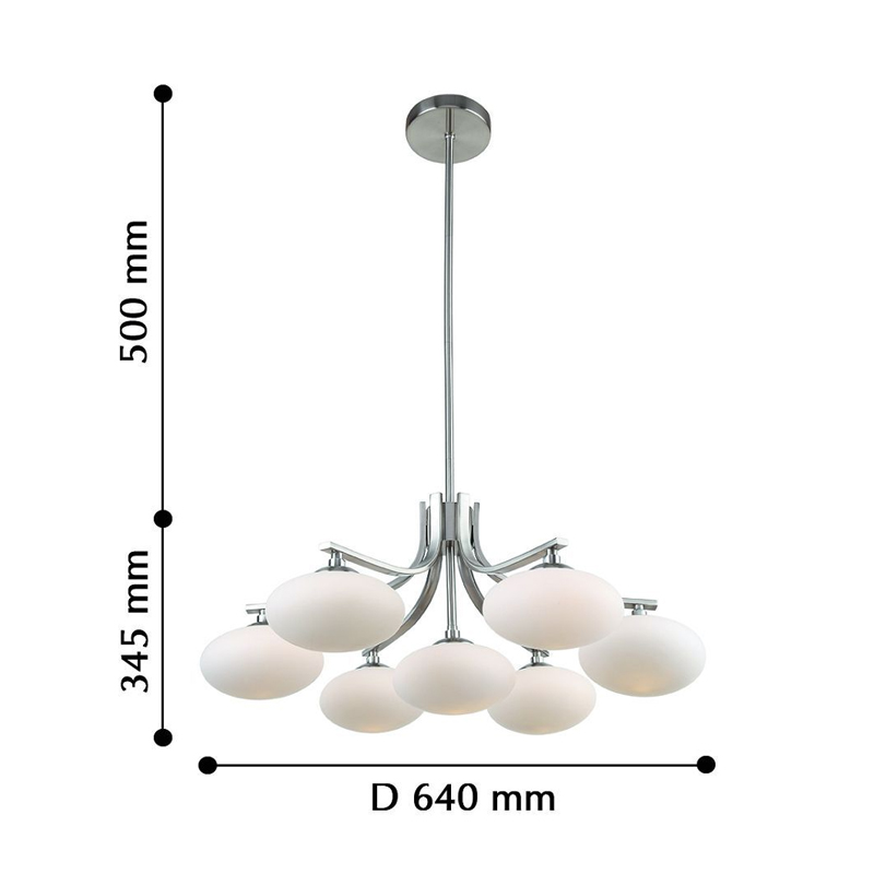 Люстра с овальными белыми плафонами Mushrooms Lamp в Костроме