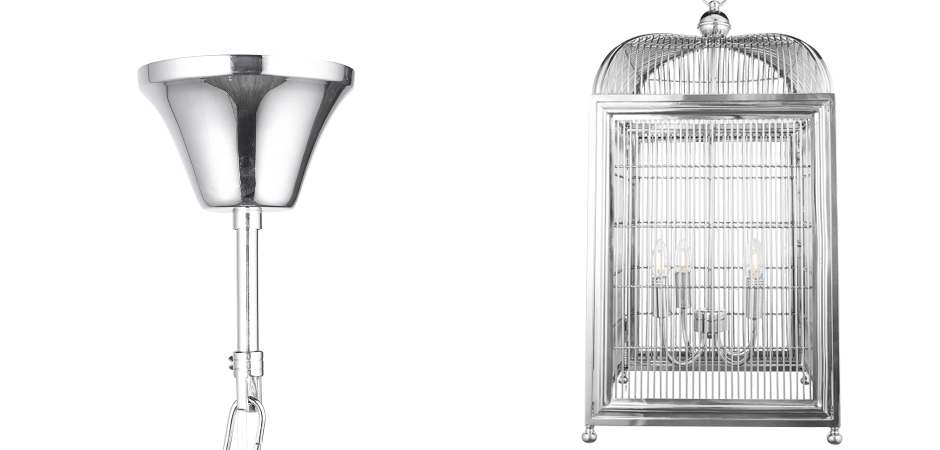 Люстра клетка Bird cage chrome Lantern Falcon Люстра клетка Bird cage chrome Lantern Falcon - Loft-Concept в Костроме