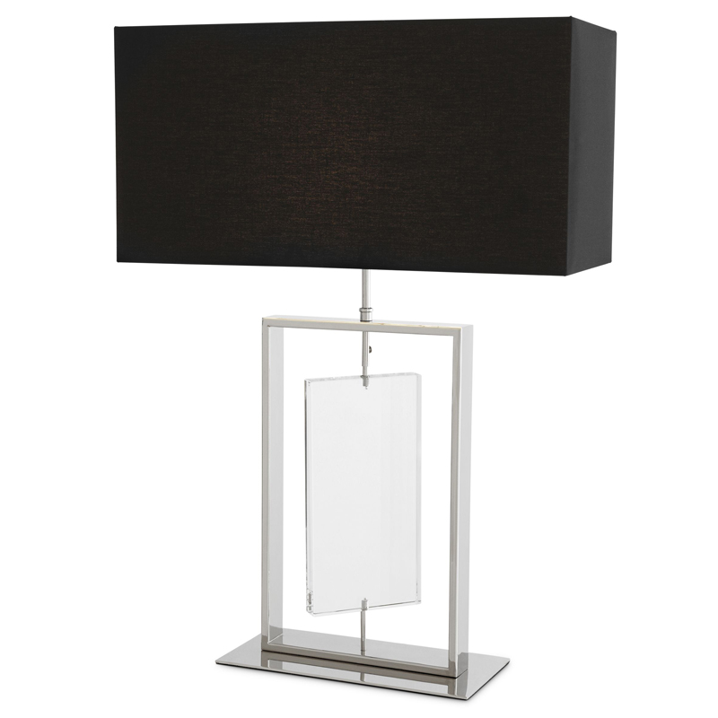 Настольная лампа Eichholtz Table Lamp Forum Никель Черный Прозрачный Настольная лампа Eichholtz Table Lamp Forum Никель Черный Прозрачный в Костроме | Loft Concept