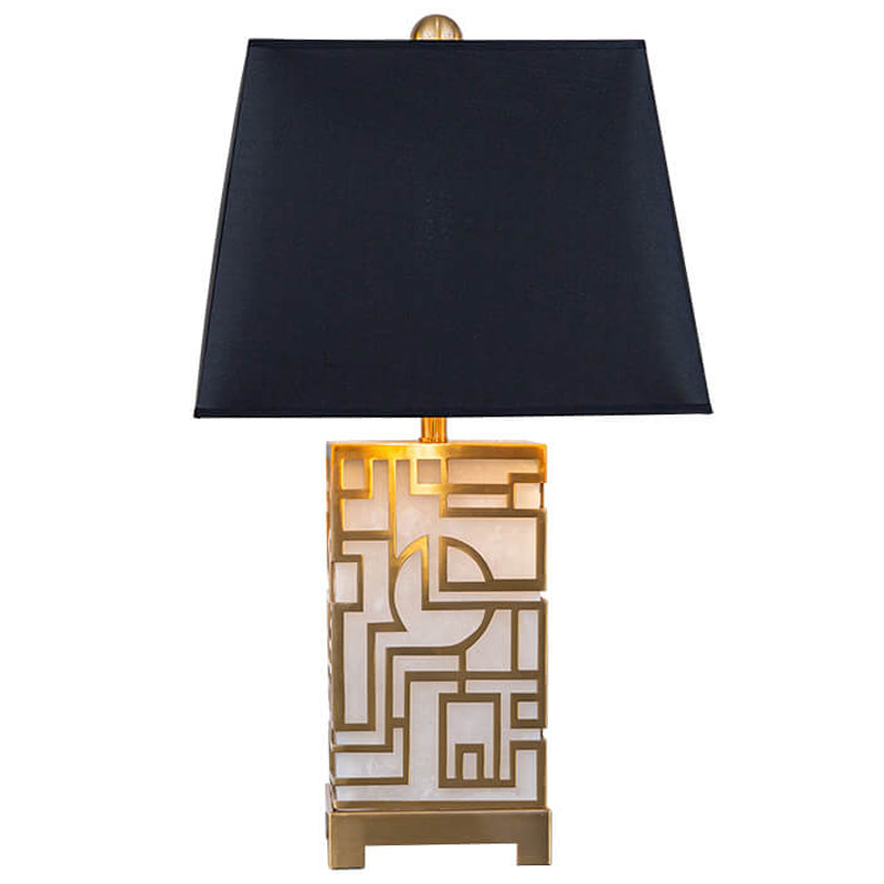 Настольная лампа с абажуром Aniqa Table Lamp Черный Золотой Белый Настольная лампа с абажуром Aniqa Table Lamp Черный Золотой Белый в Костроме | Loft Concept