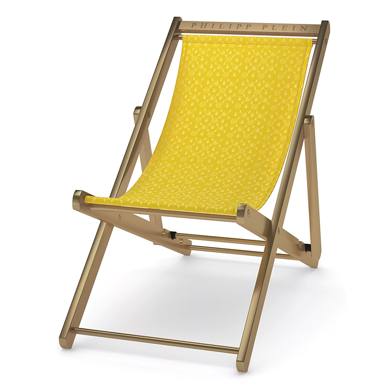 Кресло Philipp Plein Deck Chair Жёлтое Желтый Золотой Кресло Philipp Plein Deck Chair Жёлтое Желтый Золотой в Костроме | Loft Concept