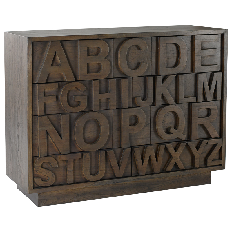 Комод в стиле лофт с английским алфавитом English Alphabet Chest of Drawers Коричневый Комод в стиле лофт с английским алфавитом English Alphabet Chest of Drawers Коричневый в Костроме | Loft Concept