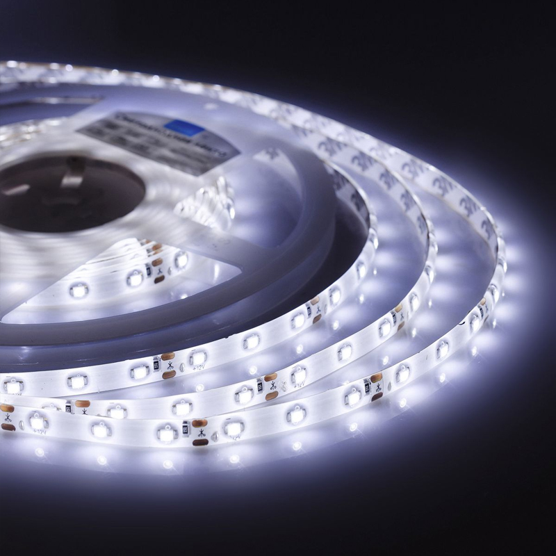 Светодиодная влагозащищенная лента 4,8W/m 60LED/m 3528SMD холодный белый Белый Светодиодная влагозащищенная лента 4,8W/m 60LED/m 3528SMD холодный белый Белый в Костроме | Loft Concept