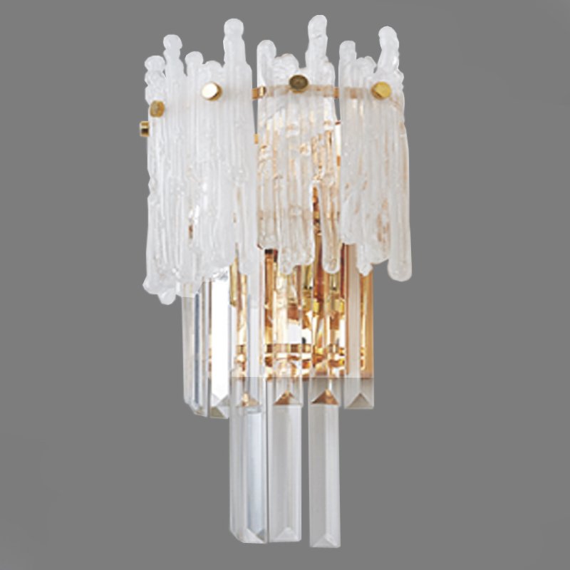 Бра Murano Glass ICE Белый Прозрачное Стекло Золотой Бра Murano Glass ICE Белый Прозрачное Стекло Золотой в Костроме | Loft Concept