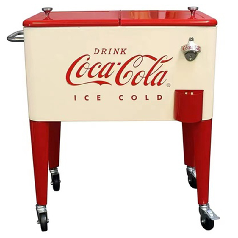Куллер Retro Metal Coca-Cola Cooler Красный (Red) Бежевый Куллер Retro Metal Coca-Cola Cooler Красный (Red) Бежевый в Костроме | Loft Concept