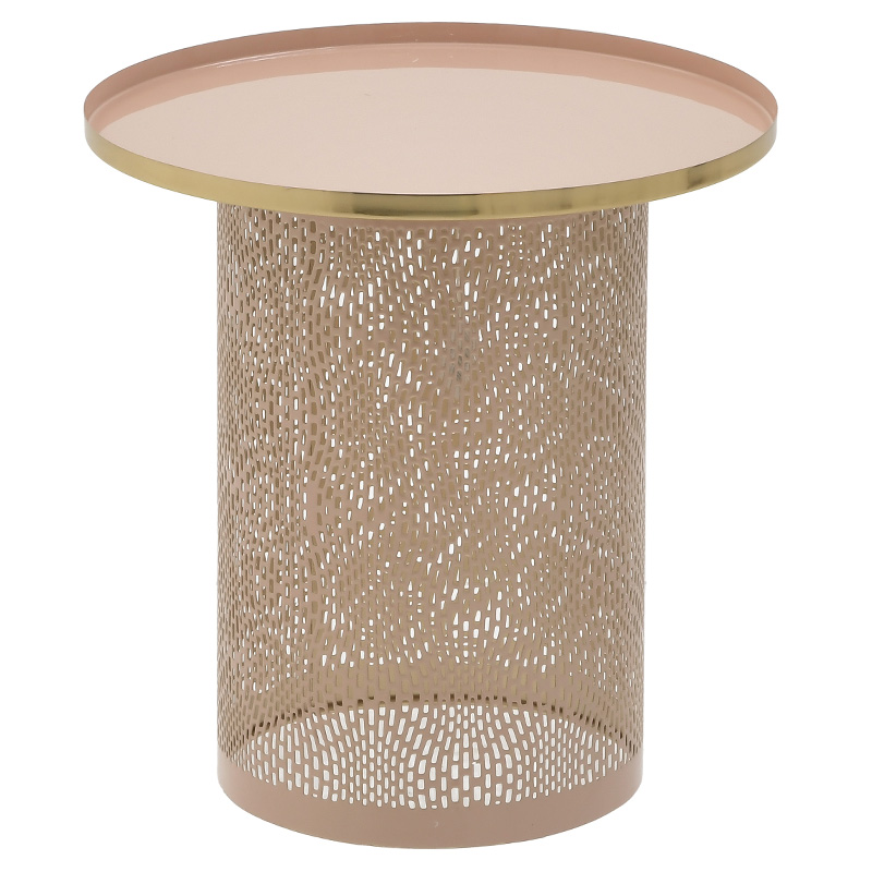 Круглый металлический приставной стол Azure Pink Pastel Metal Table Розовый пастельный Золотой Круглый металлический приставной стол Azure Pink Pastel Metal Table Розовый пастельный Золотой в Костроме | Loft Concept
