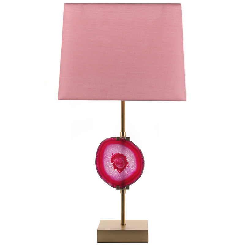 Настольная лампа Pink Agate Design Table Lamp Розовый Латунь Настольная лампа Pink Agate Design Table Lamp Розовый Латунь в Костроме | Loft Concept