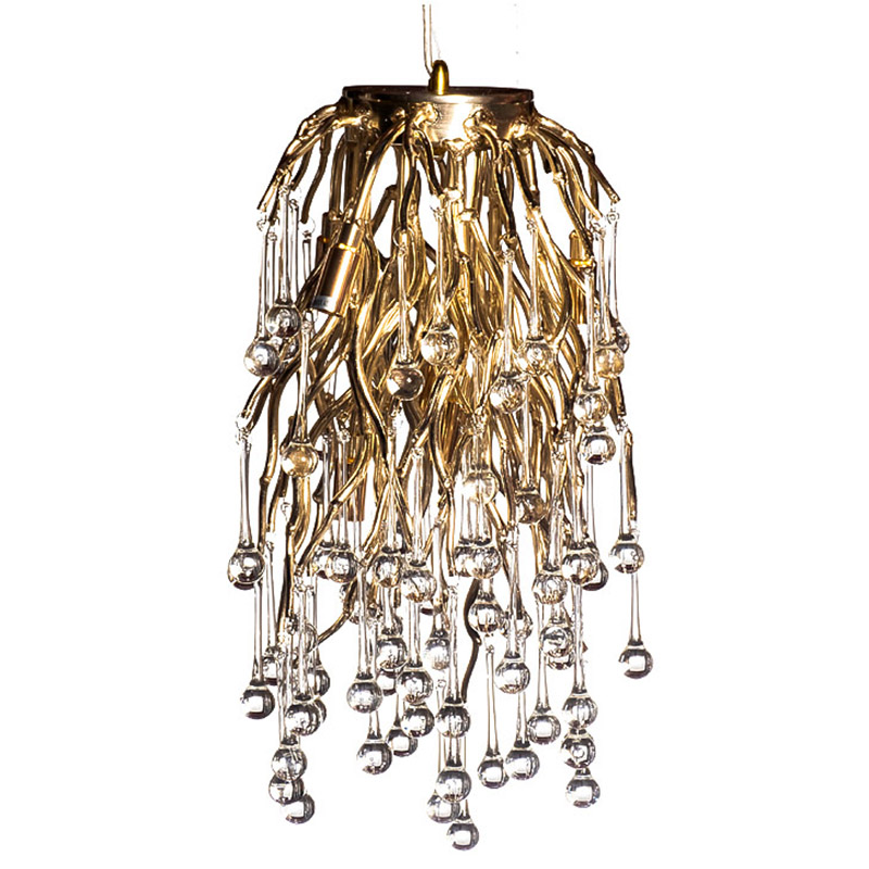 Подвесной светильник Droplet Gold Hanging Lamp Золотой Прозрачный Подвесной светильник Droplet Gold Hanging Lamp Золотой Прозрачный в Костроме | Loft Concept