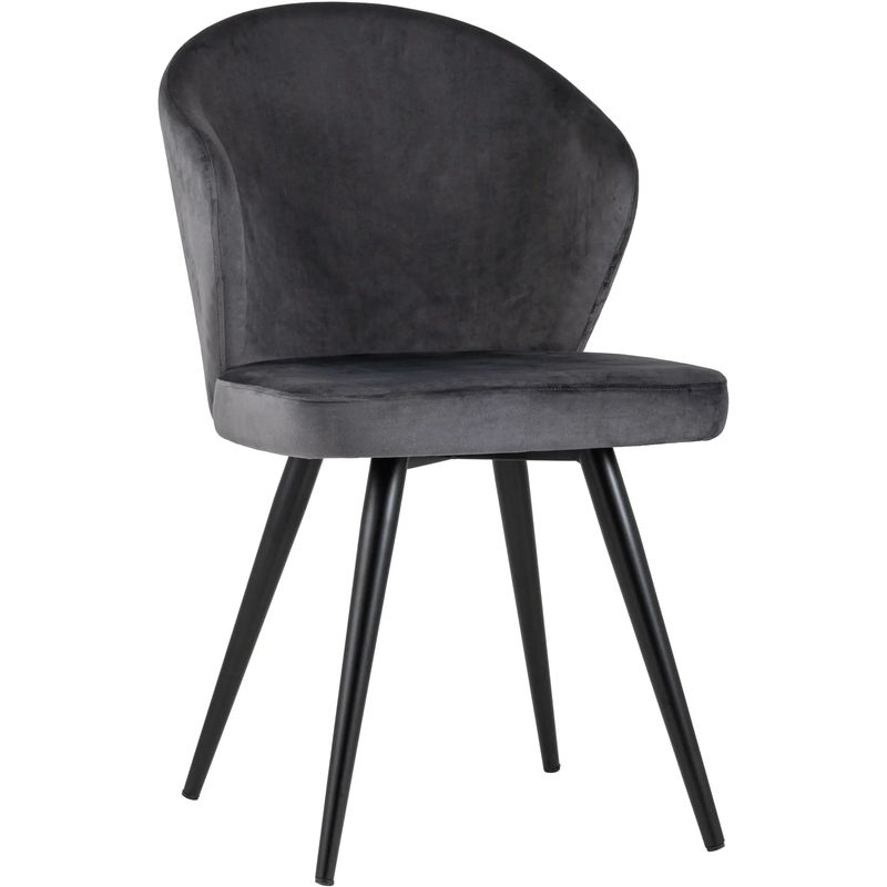 Стул Темно-Серый Бархат Volante Chair Серый Черный Стул Темно-Серый Бархат Volante Chair Серый Черный в Костроме | Loft Concept