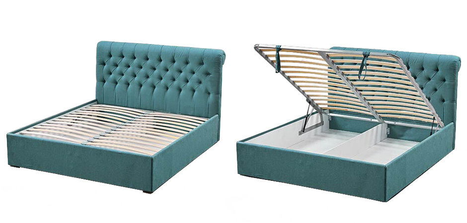 Кровать Turquoise Capitone Bed Кровать Turquoise Capitone Bed - Loft-Concept в Костроме