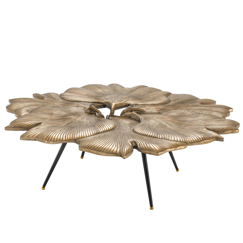 Кофейный стол Eichholtz Coffee Table Ginkgo Латунь Античная полированная Черный Кофейный стол Eichholtz Coffee Table Ginkgo Латунь Античная полированная Черный в Костроме | Loft Concept