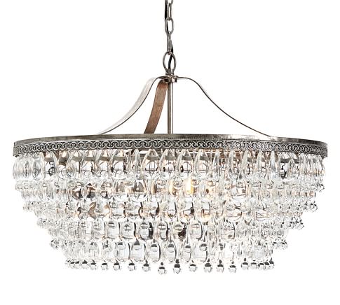 Люстра Clarissa Glass Drop Petite Round Chandelier Темная бронза винтаж Люстра Clarissa Glass Drop Petite Round Chandelier Темная бронза винтаж в Костроме | Loft Concept