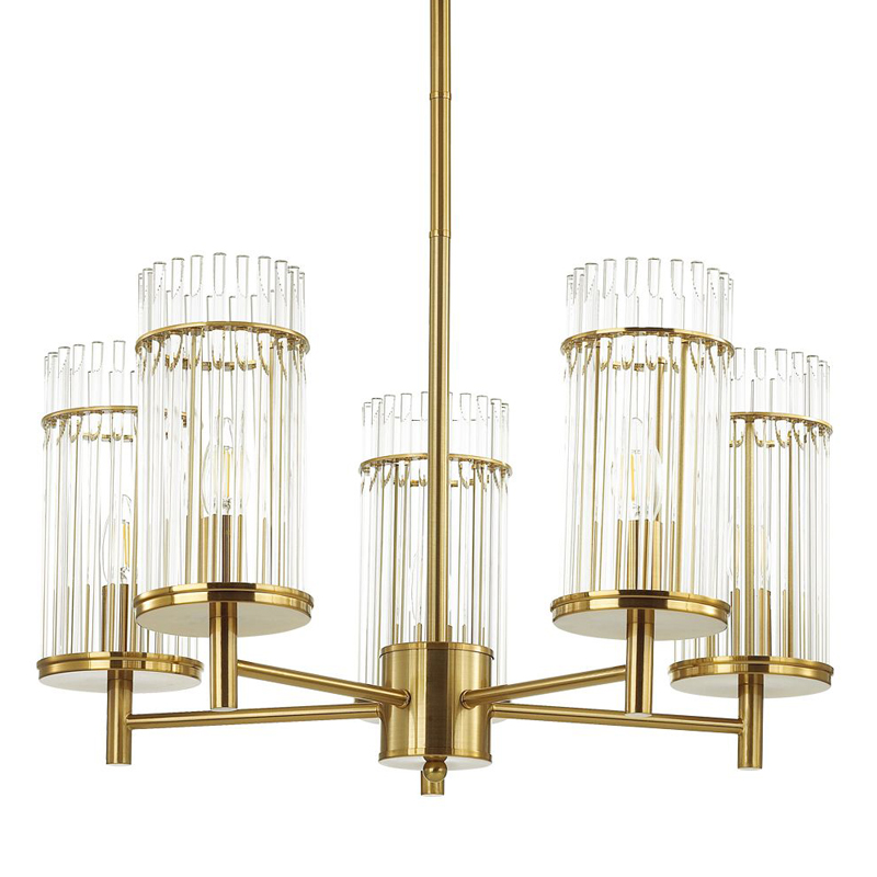 Люстра Wendel Chandelier 5 Глянцевое золото Прозрачный Люстра Wendel Chandelier 5 Глянцевое золото Прозрачный в Костроме | Loft Concept