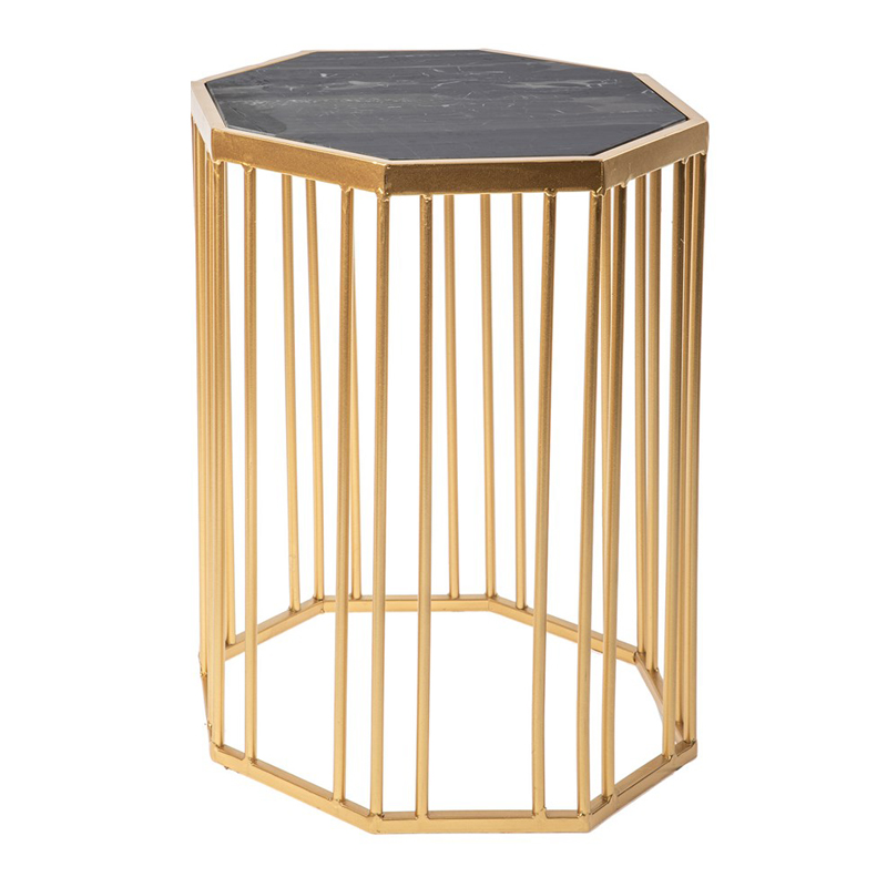 Приставной стол Side Table Marble чёрный мрамор Черный Мрамор Nero Золотой Приставной стол Side Table Marble чёрный мрамор Черный Мрамор Nero Золотой в Костроме | Loft Concept