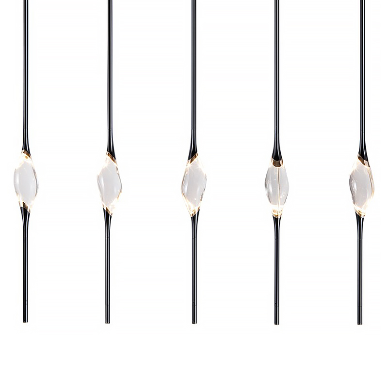 Подвесной светильник 12 Rectangle Chandelier Black Черный Прозрачный Подвесной светильник 12 Rectangle Chandelier Black Черный Прозрачный в Костроме | Loft Concept