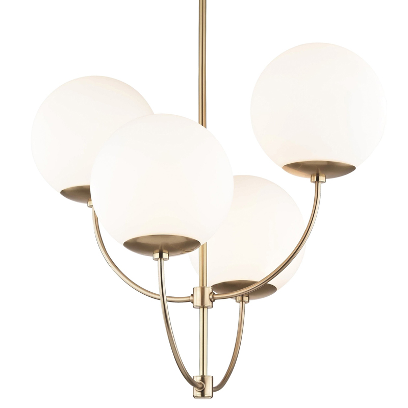 Люстра Breasal White Matte Balls Chandelier Brass Латунь Белое матовое стекло Люстра Breasal White Matte Balls Chandelier Brass Латунь Белое матовое стекло в Костроме | Loft Concept