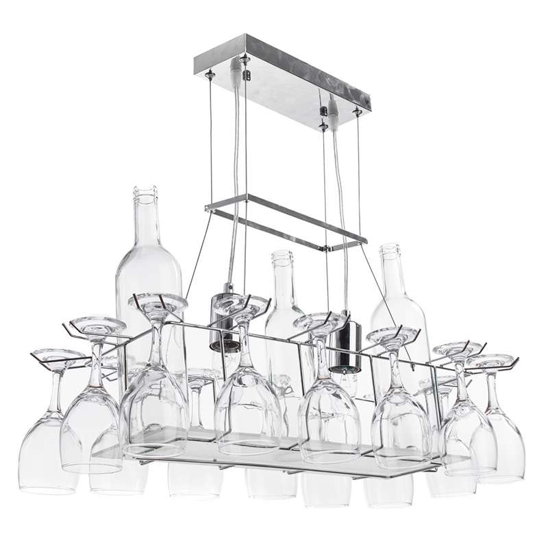 Люстра Bottles and Glasses Chandelier Прозрачный Хром Люстра Bottles and Glasses Chandelier Прозрачный Хром в Костроме | Loft Concept