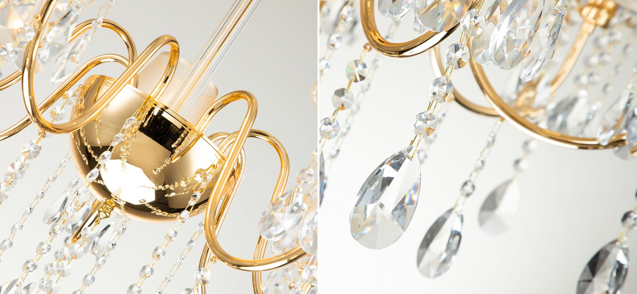 Люстра золотого цвета с хрустальным декором Dainty Light - фото №1