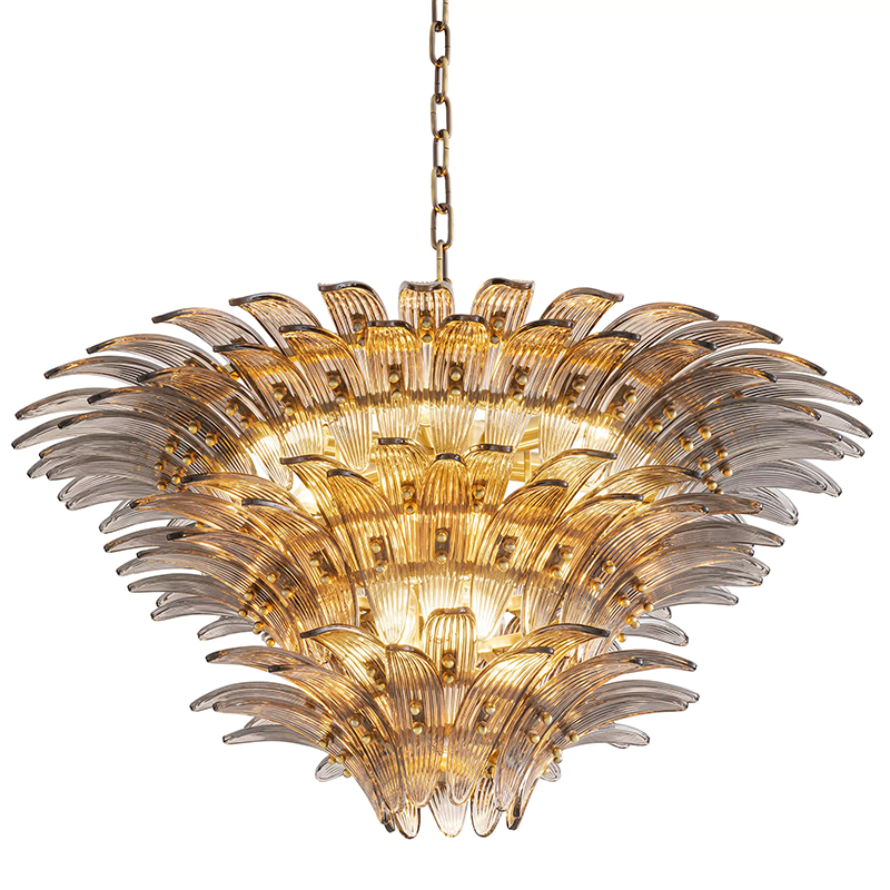 Люстра Eichholtz Chandelier Italo Латунь Стекло Смок Люстра Eichholtz Chandelier Italo Латунь Стекло Смок в Костроме | Loft Concept