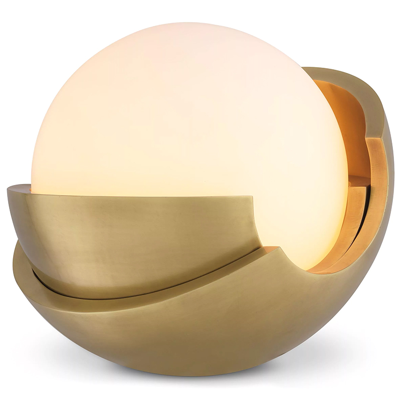 Настольная лампа Eichholtz Table Lamp Cabo Белое матовое стекло Латунь Настольная лампа Eichholtz Table Lamp Cabo Белое матовое стекло Латунь в Костроме | Loft Concept
