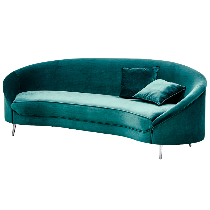 Диван Paulet Sofa Изумрудный велюр Бирюзовый Хром Диван Paulet Sofa Изумрудный велюр Бирюзовый Хром в Костроме | Loft Concept