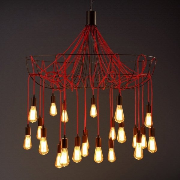 Люстра Blood Wire Chandelier Red 21 Красный Черный Люстра Blood Wire Chandelier Red 21 Красный Черный в Костроме | Loft Concept