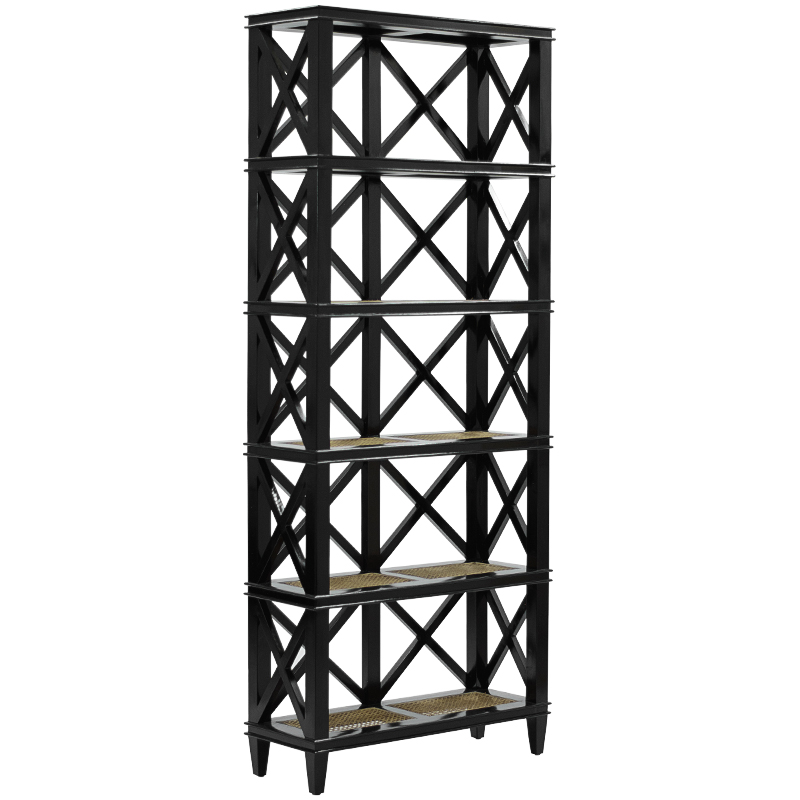 Стеллаж Jacqueline Wicker Shelves Черный Бежевый Стеллаж Jacqueline Wicker Shelves Черный Бежевый в Костроме | Loft Concept