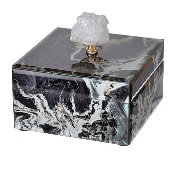 Шкатулка Gray Marble горный хрусталь S Серый Шкатулка Gray Marble горный хрусталь S Серый в Костроме | Loft Concept