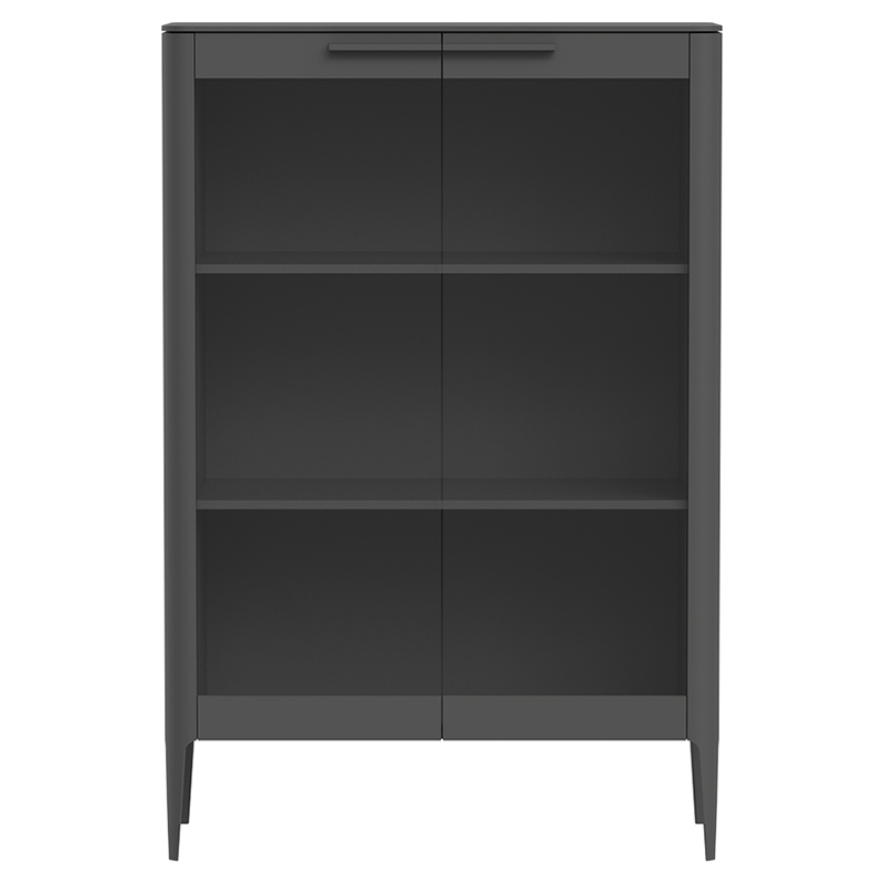 Витрина темно-серая с 2-мя стеклянными дверцами и 3-мя полками Type  Серый в Костроме | Loft Concept 