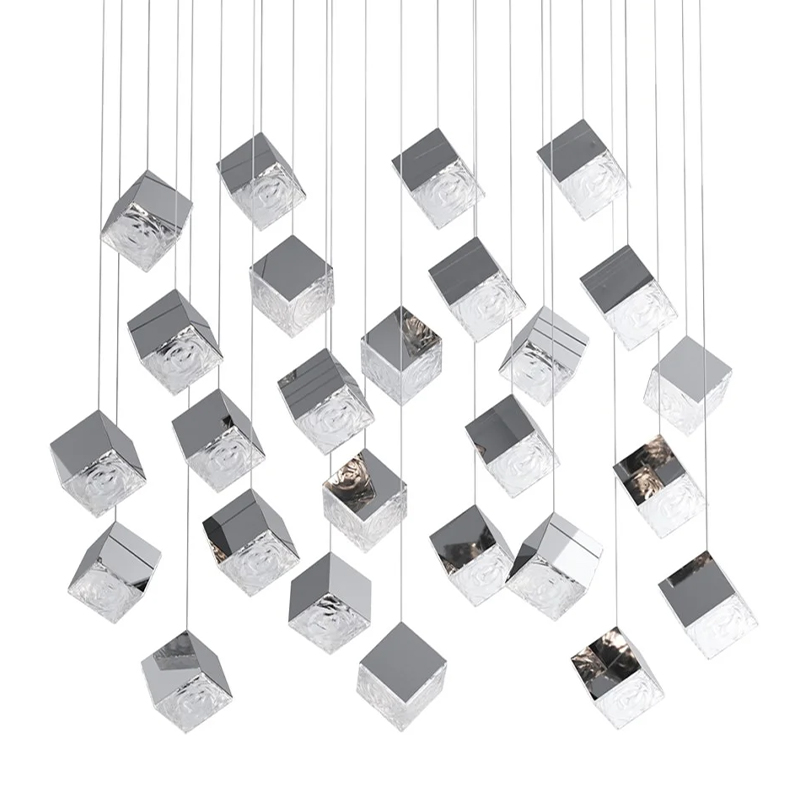 Люстра Pyrite Chrome 26 Rectangle Хром Прозрачное Стекло Люстра Pyrite Chrome 26 Rectangle Хром Прозрачное Стекло в Костроме | Loft Concept